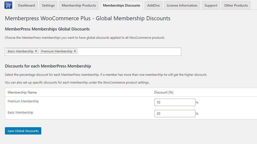 Memberpress WooCommerce Plus - Global MemberPress Memberships Discounts: