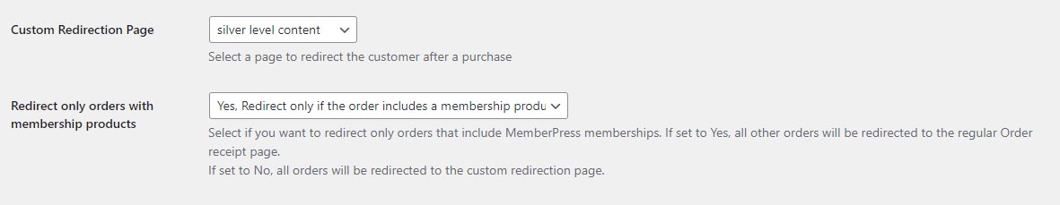 Custom redirection page