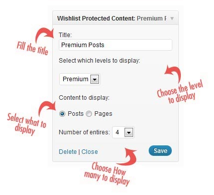 Wishlist Protected Content Widget Back End
