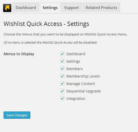 Wishlist Quick Access Back-End