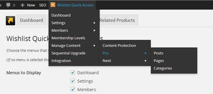 Wishlist Quick Access Front End