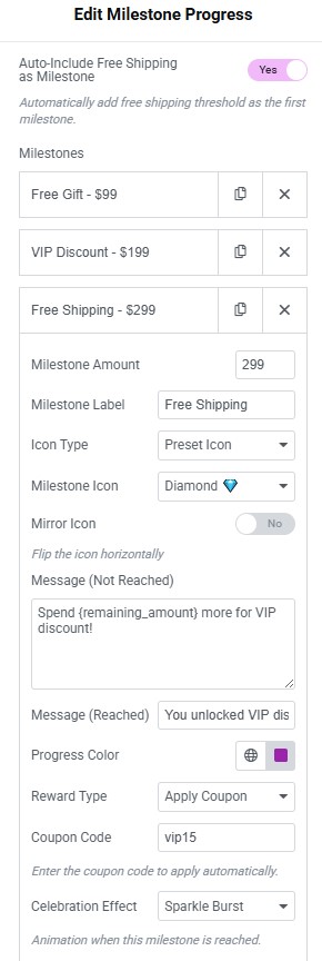 Setting Up the Milestones