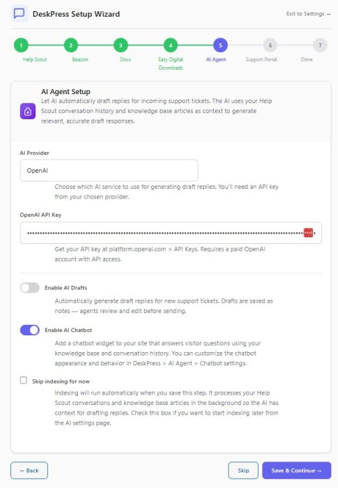 5. DeskPress Setup Wizard - AI Agent Setup