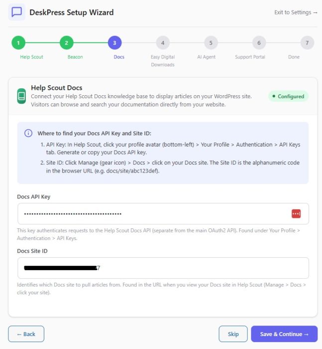 3. DeskPress Setup Wizard - Help Scout Docs