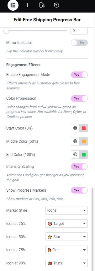 Elegant Free Shipping Progress Bar for WooCommerce Elementor Widget - Progress Bar Engaging Messages