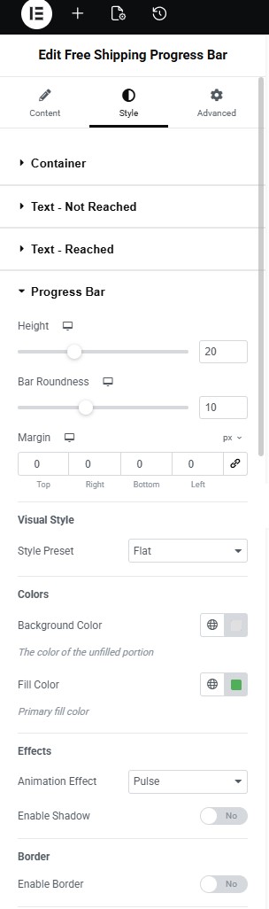 Elegant Free Shipping Progress Bar for WooCommerce Elementor Widget - Progress Bar