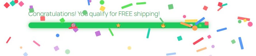 Elegant Free Shipping Progress Bar for WooCommerce Elementor Widget - Reached Free Shipping Bar with Confetti