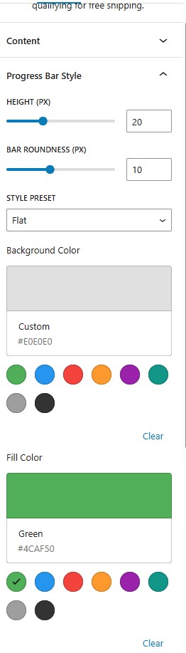 Elegant Free Shipping Progress Bar for WooCommerce - Progress Bar Style