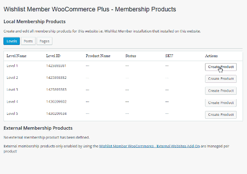 Wishlist Member WooCommerce Plus Products Creation